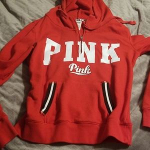 Small red PINK brand quarter zip